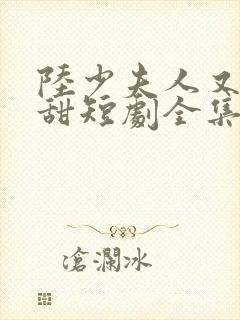 陆少夫人又酷又甜短剧全集免费观看高清