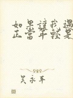 如果让我遇见你正当年轻是什么歌