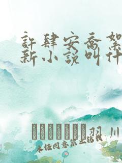 许肆安乔絮的最新小说叫什么名字