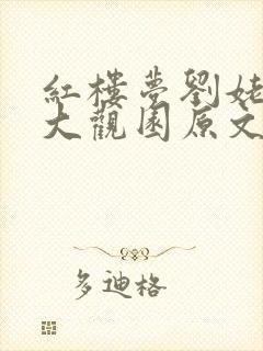 红楼梦刘姥姥进大观园原文完整版