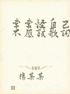 常常怪自己当初不应该歌词是什么歌