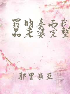罗明秦雨我的极品老婆完整版