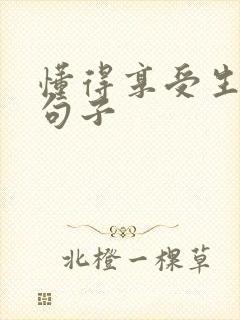 懂得享受生活的句子