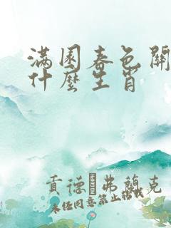满园春色关不住什么生肖