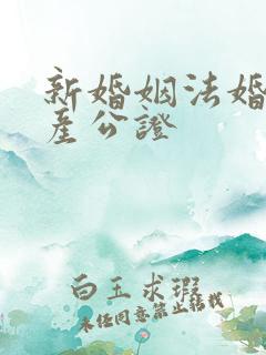 新婚姻法婚前财产公证