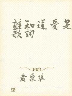 谁知道爱是什么歌词 谁知道爱是什么歌词