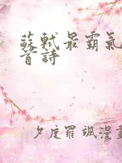 苏轼最霸气的十首诗
