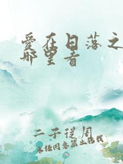 爱在日落之前在哪里看