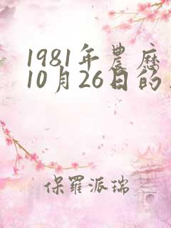 1981年农历10月26日的算命