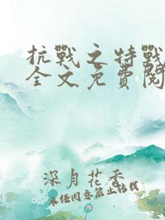 抗战之特战兵魂全文免费阅读