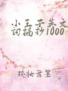 小王子英文版好词摘抄1000个