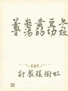薏米黄豆冬瓜排骨汤的功效