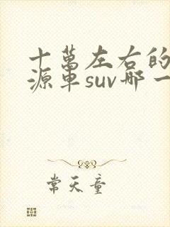 十万左右的新能源车suv哪一款比较好