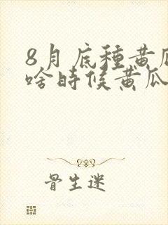 8月底种黄瓜到啥时候黄瓜可以摘