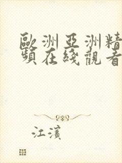 欧洲亚洲精品视频在线观看