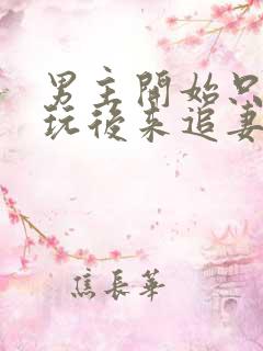 男主开始只是玩玩后来追妻火葬场