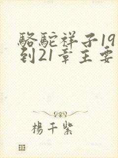 骆驼祥子19章到21章主要内容