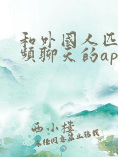 和外国人匹配视频聊天的app