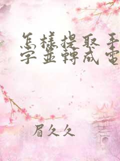 怎样提取手写文字并转成电子档