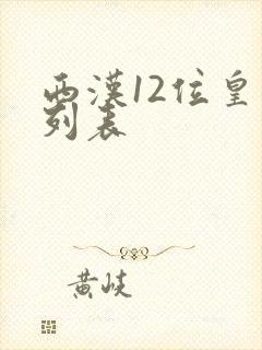 西汉12位皇帝列表