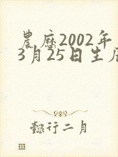 农历2002年3月25日生辰八字