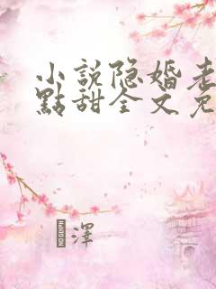 小说隐婚老公有点甜全文免费阅读 小说隐婚老公有点甜全文免费阅读