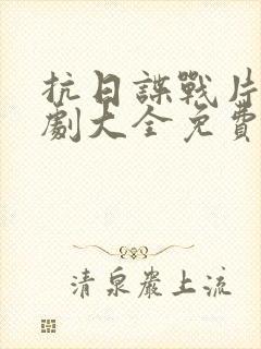 抗日谍战片电视剧大全免费观看