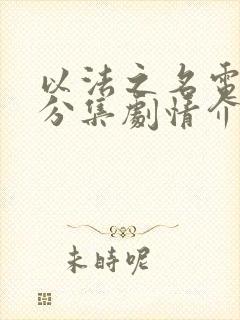以法之名电视剧分集剧情介绍