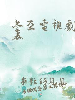 冬至电视剧演员表