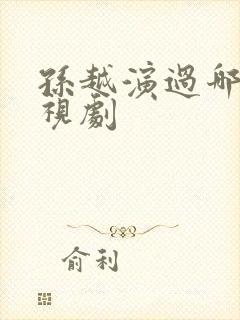 孙越演过哪些电视剧
