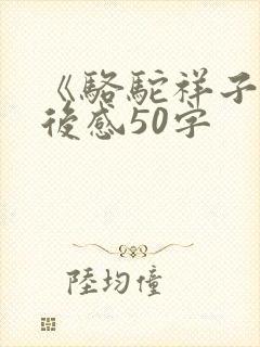 《骆驼祥子》观后感50字