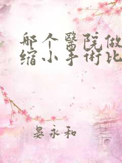 哪个医院做阴道缩小手术比较好