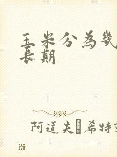 玉米分为几个生长期
