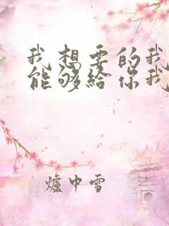 我想要的我却不能够给你我全部歌词