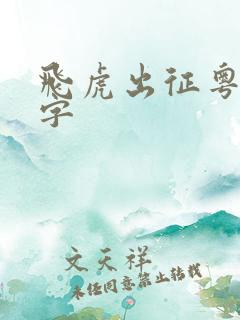 飞虎出征粤语中字
