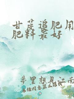 甘蔗追肥用什么肥料最好