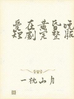 爱在黄昏晚风时短剧完整版