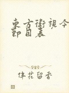 东方卫视今天的节目表