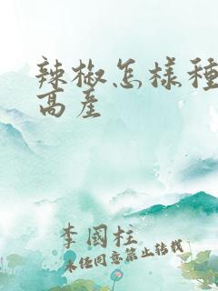 辣椒怎样种植才高产