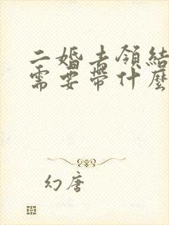 二婚去领结婚证需要带什么证件