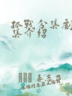孤战分集剧情分集介绍