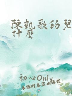 陈凯歌的儿子叫什么