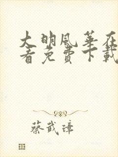 大明风华在线观看免费下载