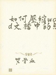 如何压缩word文档中的照片