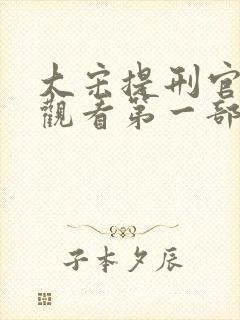 大宋提刑官在线观看第一部