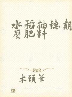 水稻抽穗期用什么肥料