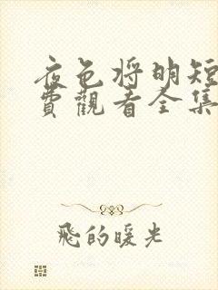 夜色将明短剧免费观看全集大结局 夜色将明短剧免费观看全集大结局