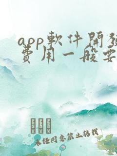 app软件开发费用一般要多少钱