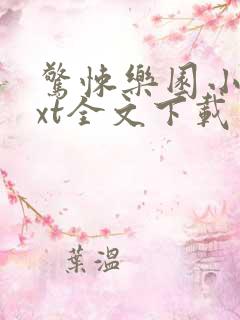 惊悚乐园小说txt全文下载