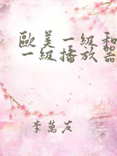 欧美一级和日韩一级播放器